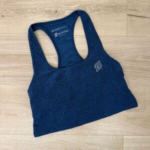Beyond Yoga X Peloton Blue Heather Crop Tank